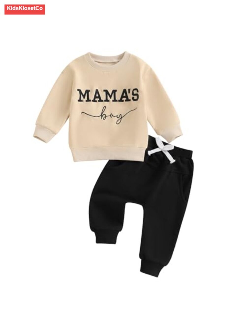 Toddler Boy Letter Embroidery Sweatshirt & Pants Set 2pcs